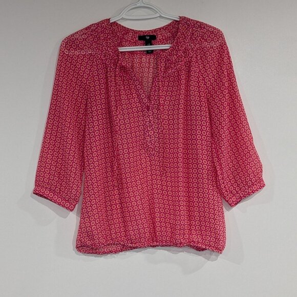 Gap Factory 3/4 Sleeve Sheer Peasant Blouse Pink Size XS - Picture 1 of 3